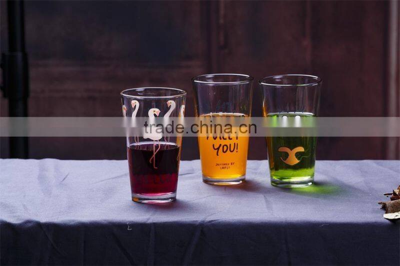 16oz clear glass tea cups glass juice cup
