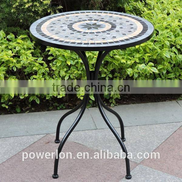 Mosaic bistro set golden brown KD table folds up chair