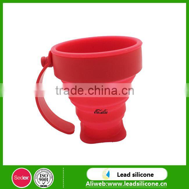 Portable safe reusable silicone collapsible cup / silicone folding cup