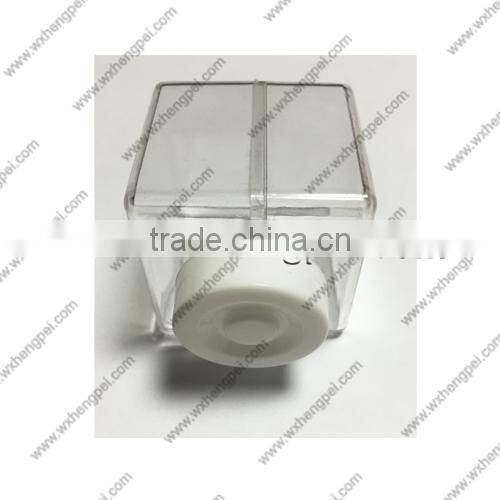 Cleverish portable cute transparent white cap plastic storage jewelry wedding jar kit