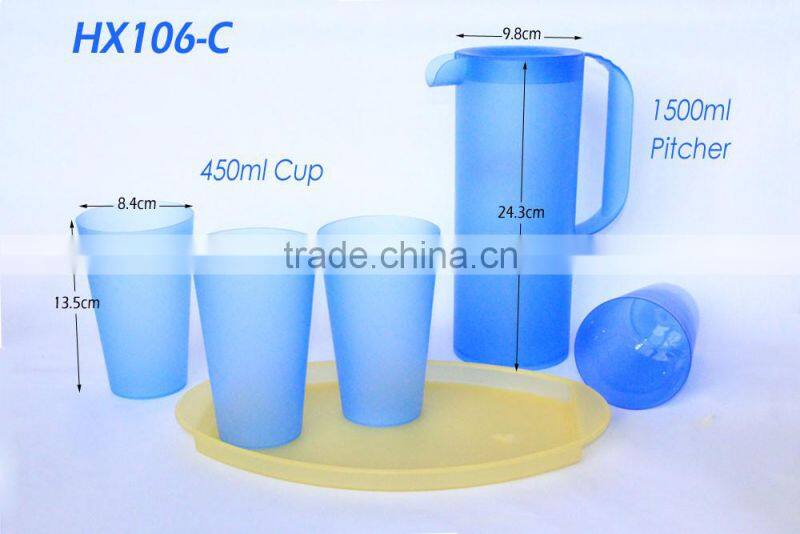 plastic pitcher with cup