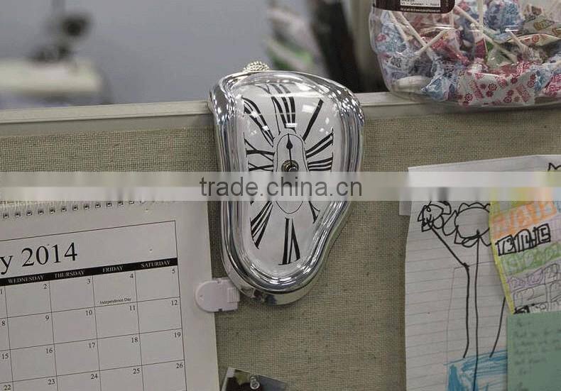 Creative L Shape Curving Wall Clock, Fashion Melting Clock, Roman Number Clock