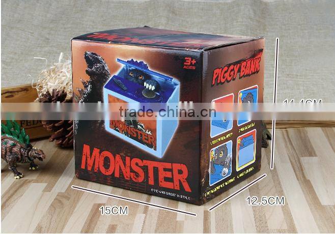 New Fancy Novelty Design Monster Music Godzilla Stealing Money Box, Creative Decorative Cartoon Gift Coin Bank