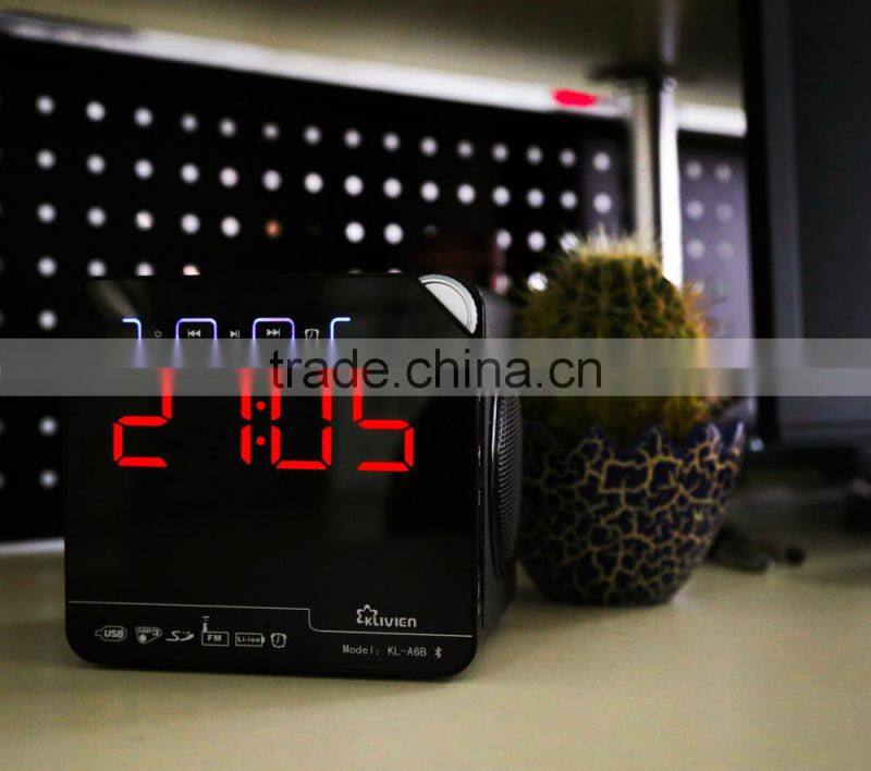 Bluetooth speaker with USB/SD +Alarm clock + FM radio speaker