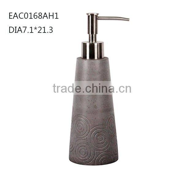 Acid proof concrete soap dispenser water proof bathroom accessories set with soap dispenser and tooth cup holder