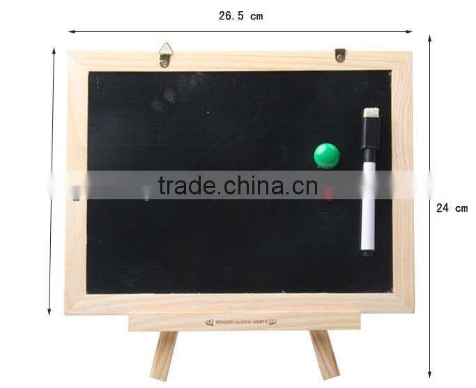 creative wooden black and white double magnetic blackboard & message board
