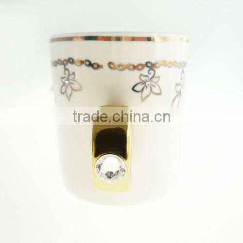 Alibaba Express Ceramic Vicacci Flower Ring Mug Made With Swarovski ElementsV2008A-093NBC-CC (WS1059-130807)
