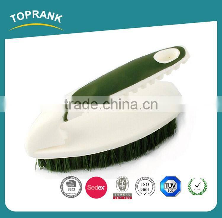Toprank High Quality Bathroom Useful Plastic Round Floor Brush Hand Laundry Scrub Brush With Soft Grip Handle