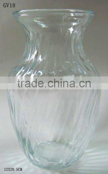 12x20.5cm large white glass flower vase