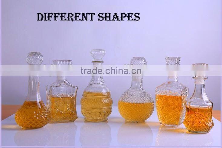 820ml clear unique shape glass bottle for sprint alcohol liquor