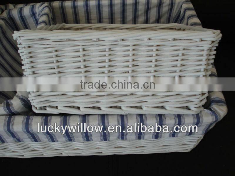 hand-made crafts willow storage baskets with cotton lining