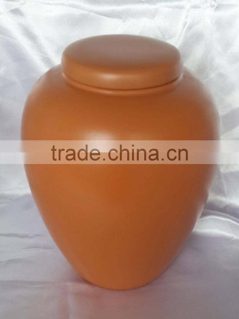 Adult style biodegradable red pottery urns for cremation use