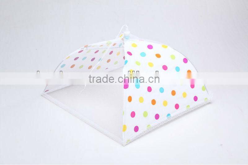 Net cloth folded food cover with florals food umbrella