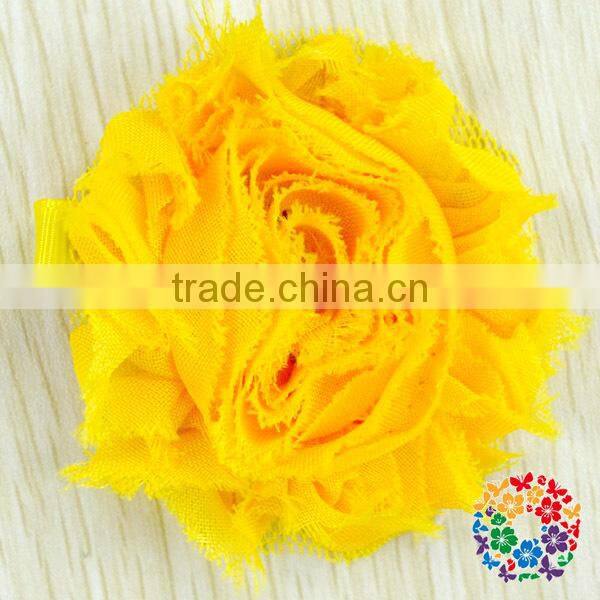 2015 Wholesale Beautiful Red Artificial Chiffon Fabric Flowers For Headbands Hair Accessories