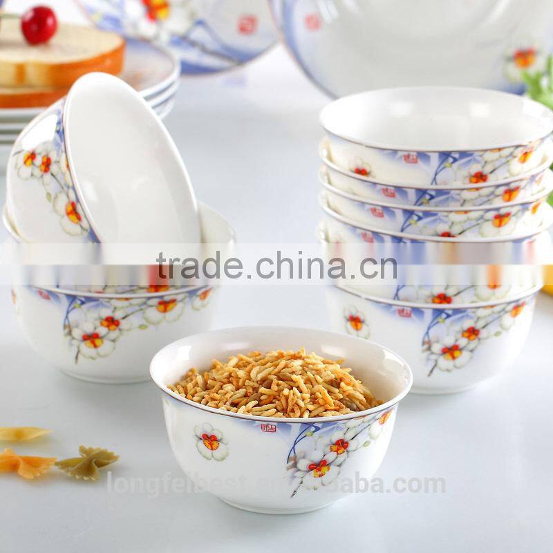 46pcs Flower Decal Fashion Dinnerware Fine Bone China