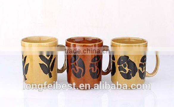 Hand painted full flower ceramic mug, ceramic coffee mug, ceramic tea mug