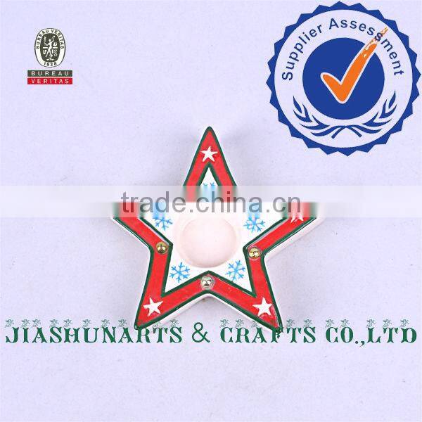 Five-Pointed Star Ceramic Xmas Decor Candlestick