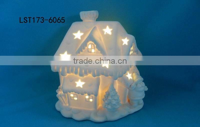 House shaped christmas decoration Ceramic christmas light house