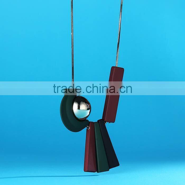 geometric moon sun necklace geometric long rubber rectangle strips pendant necklace geomotric jewelry