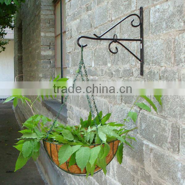 hanging coconut fiber flower basket with wall hook