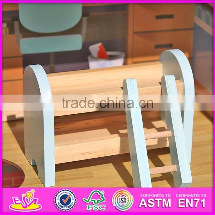 2016 Hot sale baby wooden model doll house,pretend toy kids wooden model doll house W06A138