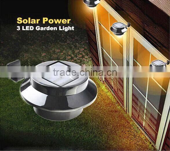 Solar Power Led Path Mount Fence Lamp Outdoor Garden Wall Landscape Light Black