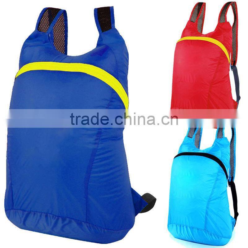 2015 new design manufactory direct foldable backpack,travel backpack bag,soft backpack