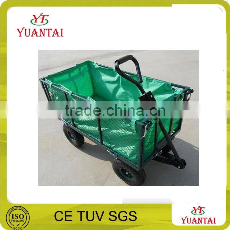Heavy duty steel mesh four-wheel garden tool cart four-wheel wagon cart