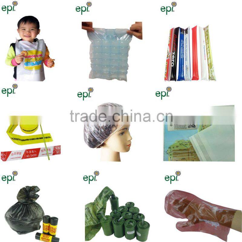 One time use disposable waterproof kitchen LDPE plastic apron baby bibs