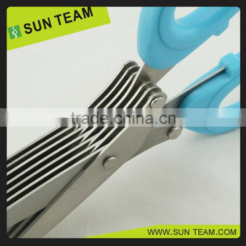 SK077 7" Professional 7 blades stainless steel herb scissors