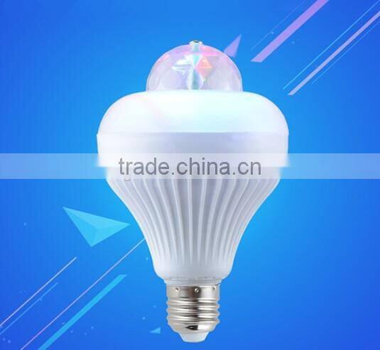 IPO Auto Mini Party Light Stage Lighting LED Bulbs E27 3W Bulb Full Color RGB LED Plastic Rotating Lamp