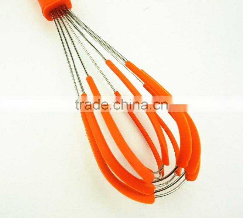 13030 silicone kitchenware egg whisk with silicone insert