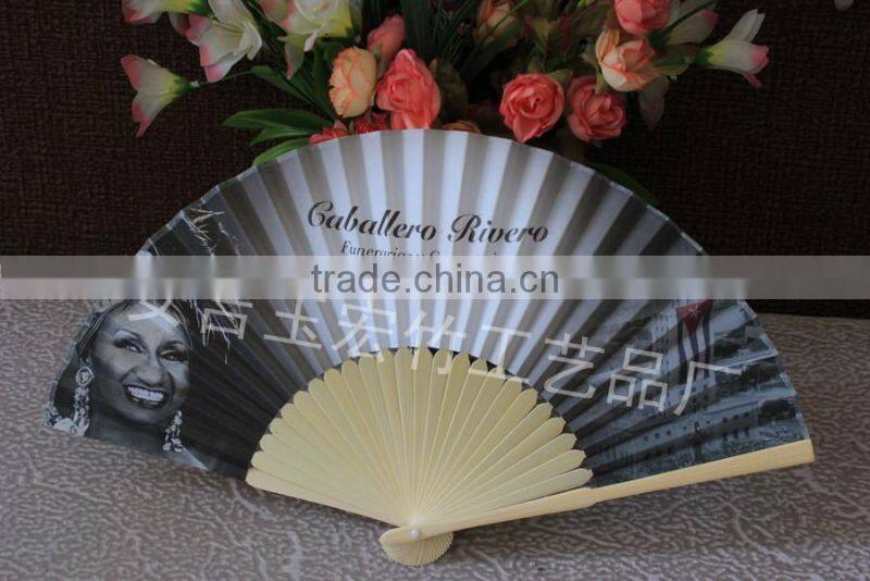 Customized Japanese style folding paper fan with advertising logo