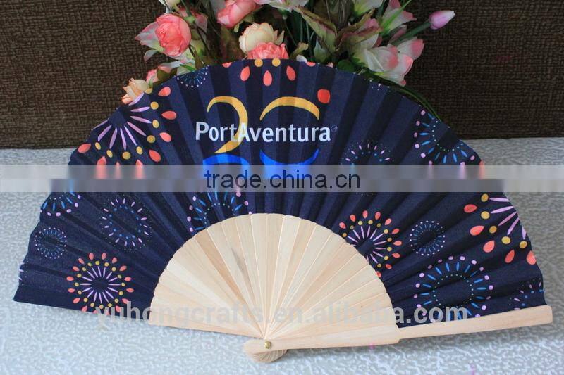 New style Spanish wood folding fan for promotion