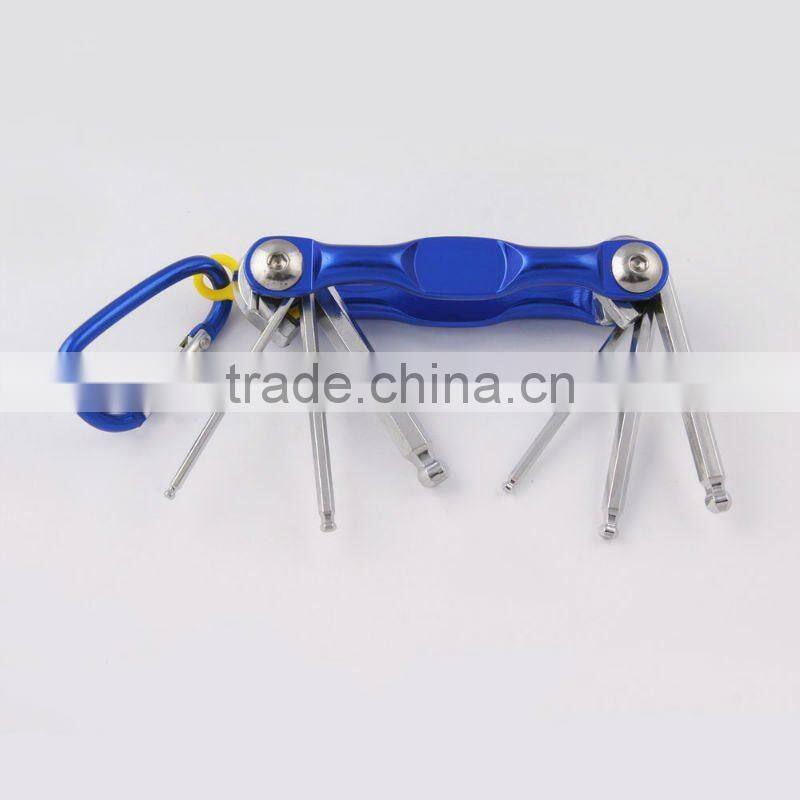 2014 new Stock pocket mini multi aluminium oxide promotion bike keychain tools 604-6A