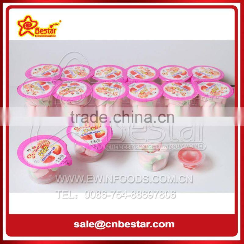 Hot Sale Strawberry Shape Marshmallow With Fruity Jam