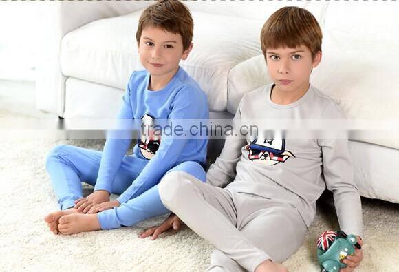 100% cotton kids pajama blank boys and girls shirts+pants pajama sleepwear baby pajamas