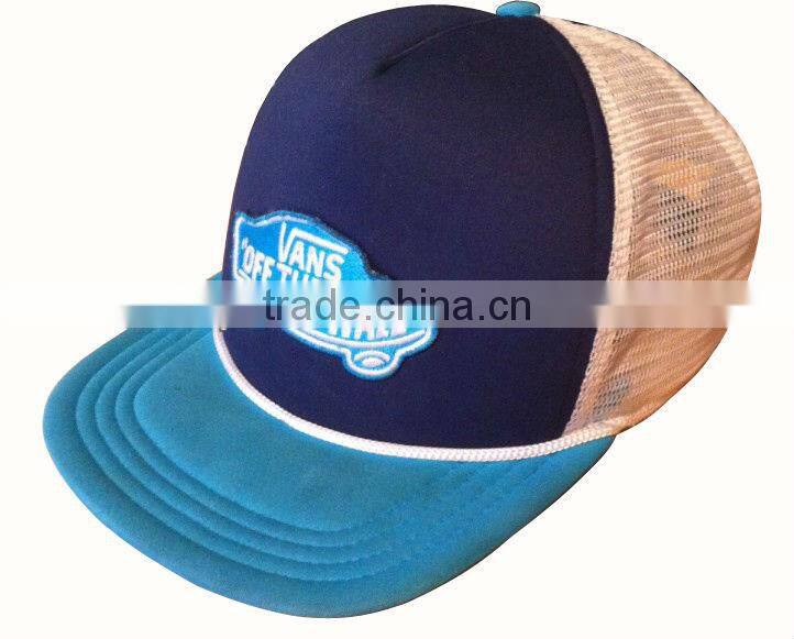 2013 summer printing snap back closure flat brim foam mesh 5 panel trucker cap