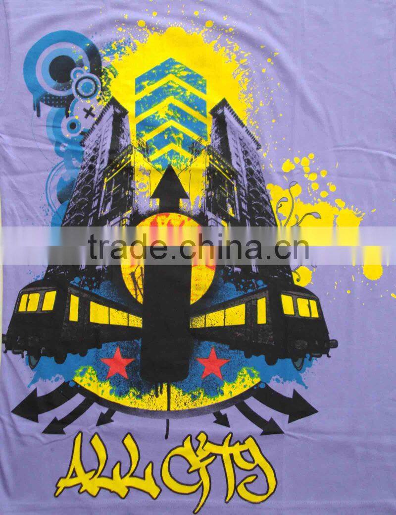 mens combed cotton soft feeling water based allover printed high quality cotton t-shirt