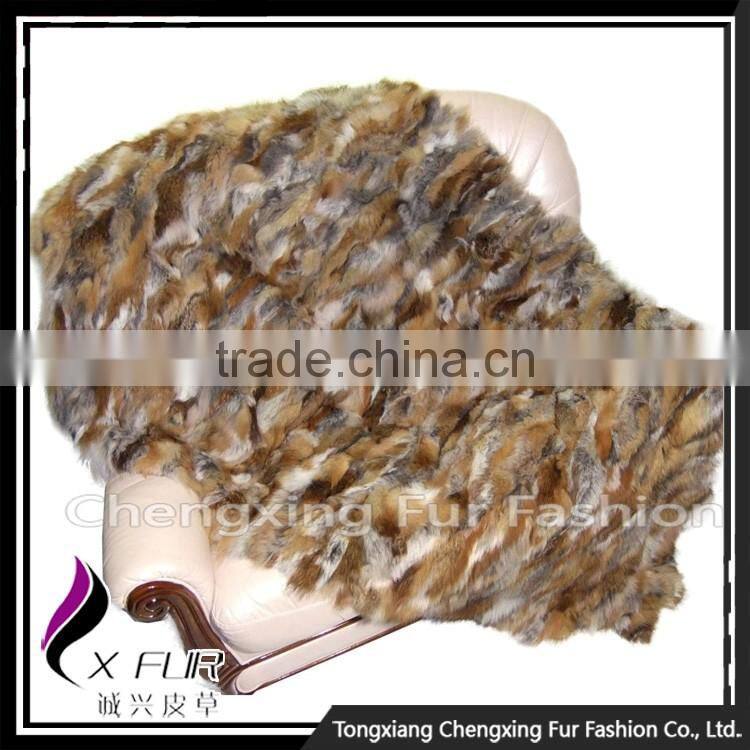 CX-D-89 Home Decora Patchwork Fox Fur Throw/ Fur Blanket/Fur Rug