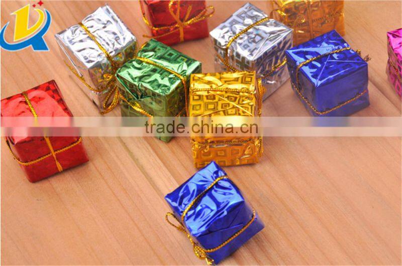 Newest design best quality colorful square Christmas small gift ornament