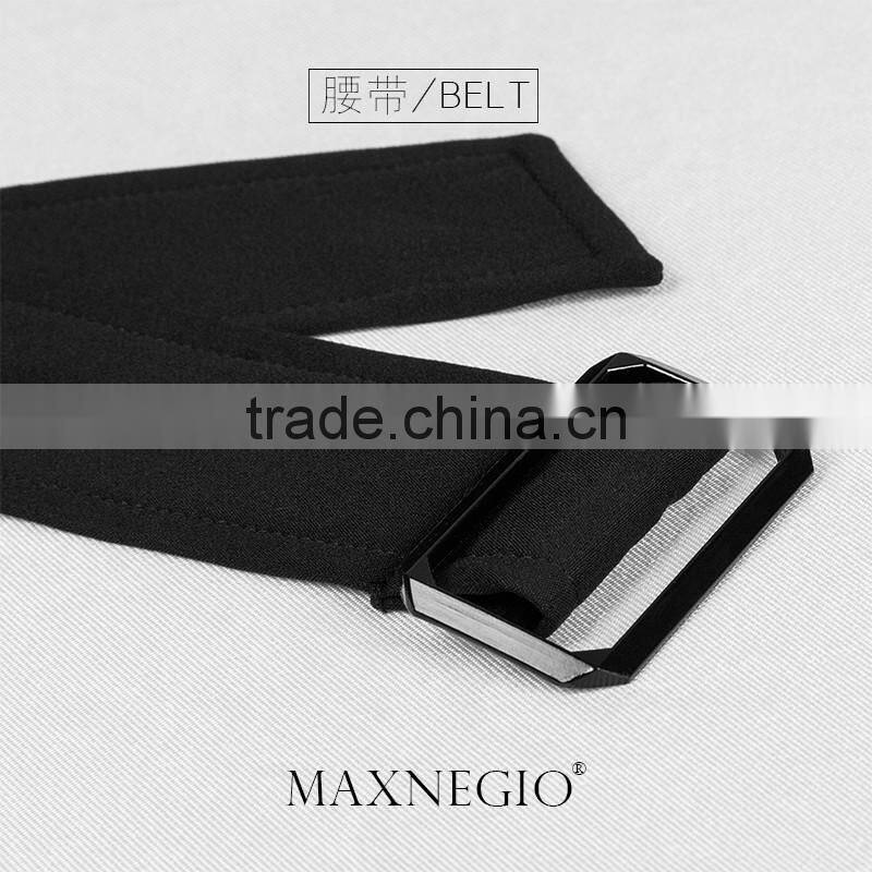 Guangzhou Maxnegio Wholesale 2016 New Style Fashion Loose Casual Women Shorts Black/ White with Belt