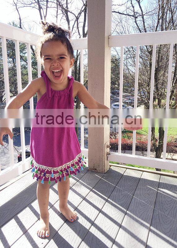 New Fashion Summer Sleeveless Tassels Children's Dress
