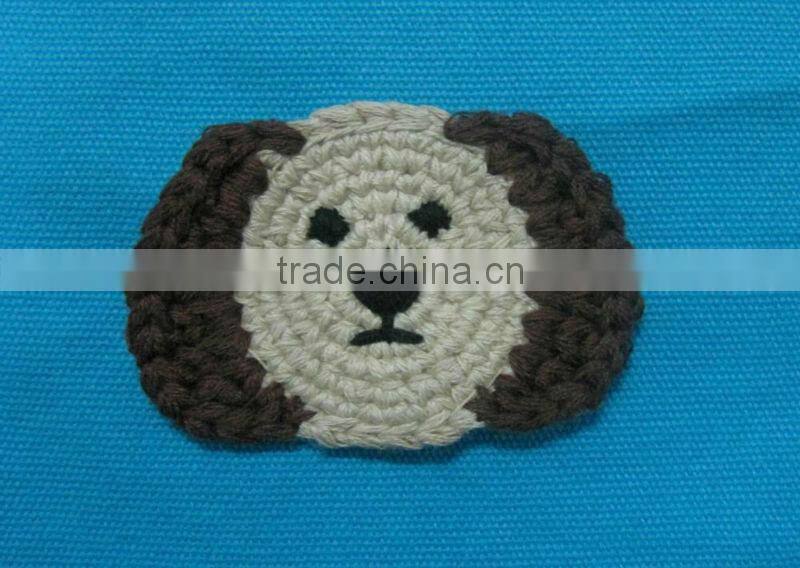 crochet cotton lion animal applique
