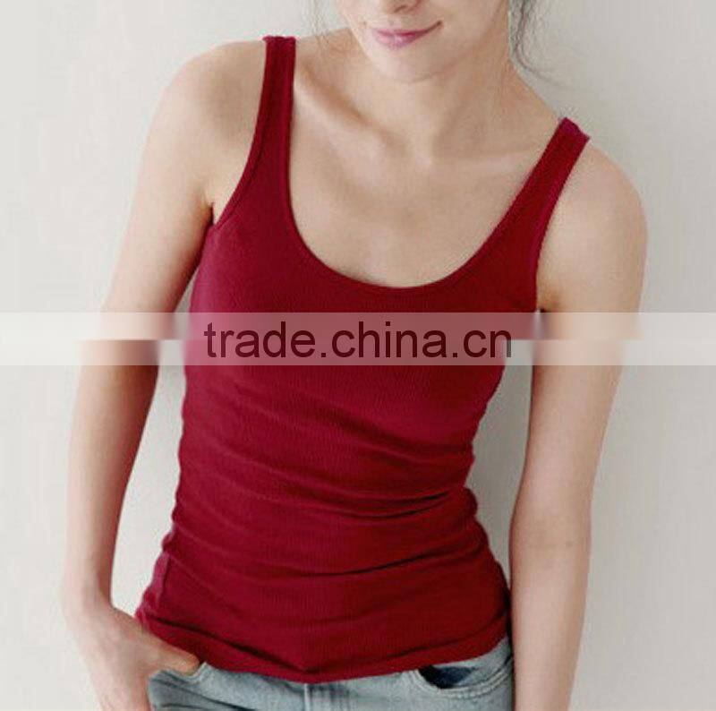 Modal cotton girls yogo tank top u neck base shirts gym vest athletic singlets wholesale