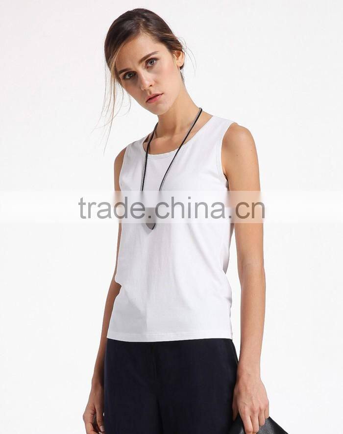 Classic white plain comfort womens tank tops workout