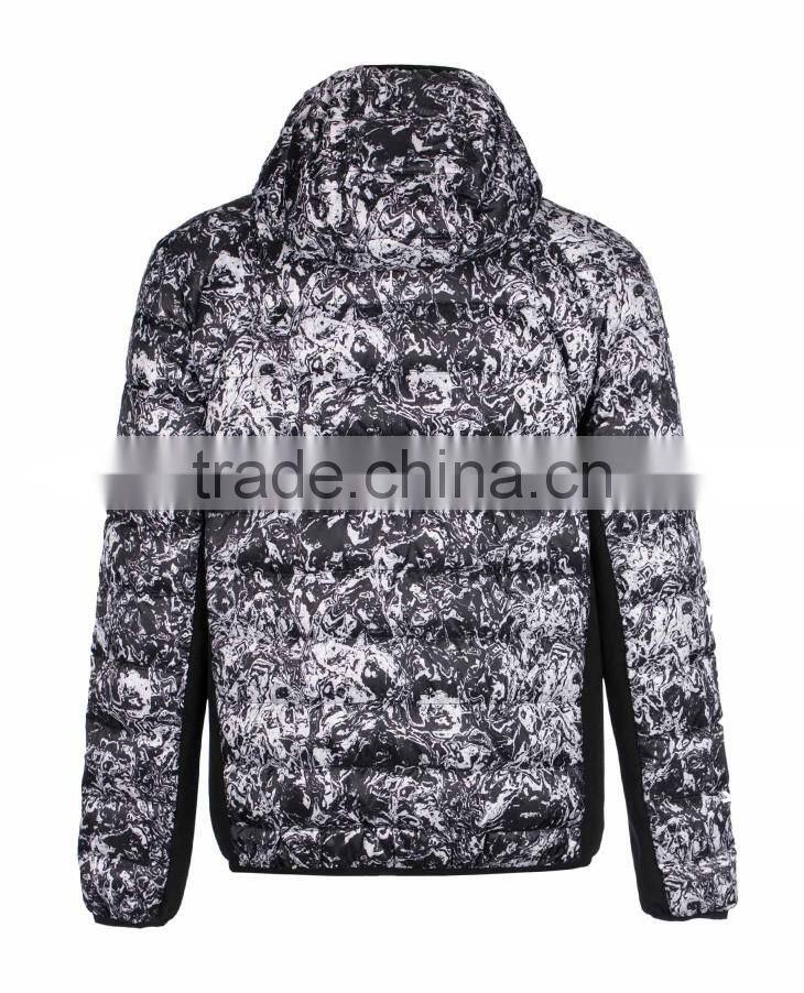 Water-wave Print Light Weight Fashion Padding Jacket for Men