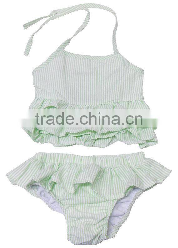Summer time classical pure color baby girl's swimsuit two piece fashion swimsuit