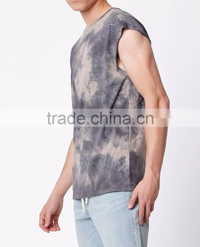 Top Sleeve Destroyed Muscle Tank Top for 2017