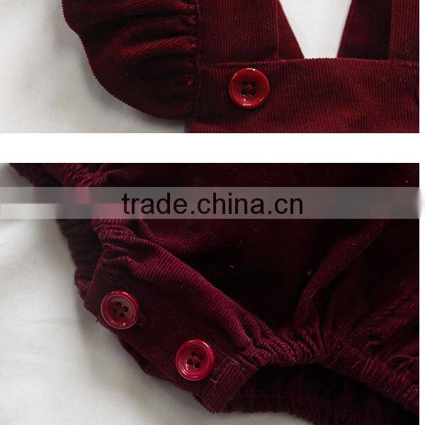 Latest 2017 Corduroy Baby Girl Romper Ruffle Carters Baby Clothes